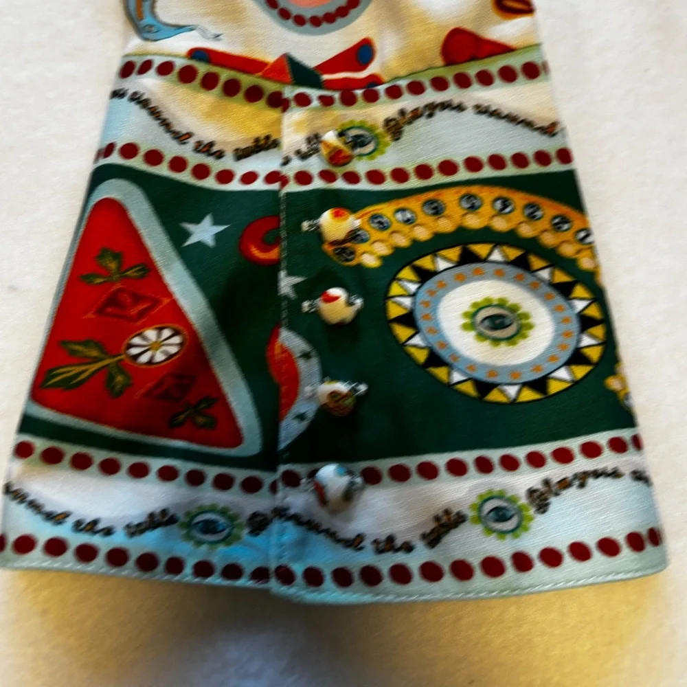 Boho‎ Retro Paisley Print Zip Up Tie Waist Dress XL - Picture 7 of 10